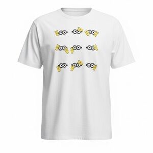 NWT BTS x Despicable Me White Short Sleeve Graphic Minions Tee Shirt - Size XXL